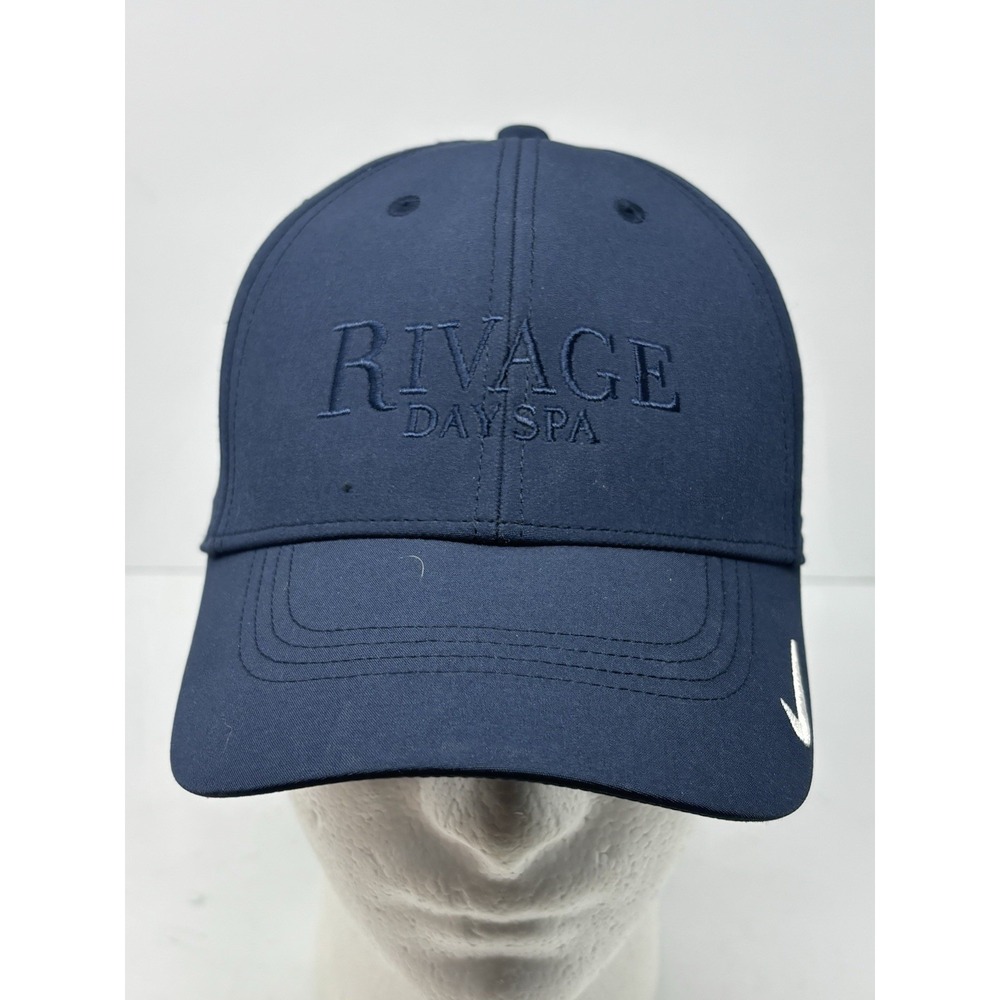 Nike Golf Cap Unisex NWT Navy Blue M/L FB6447-451 DRI-FIT Rivage Day Spa LOGO